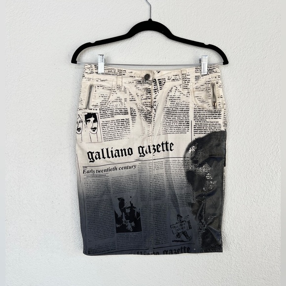 Galliano newspaper print skirt Skirts